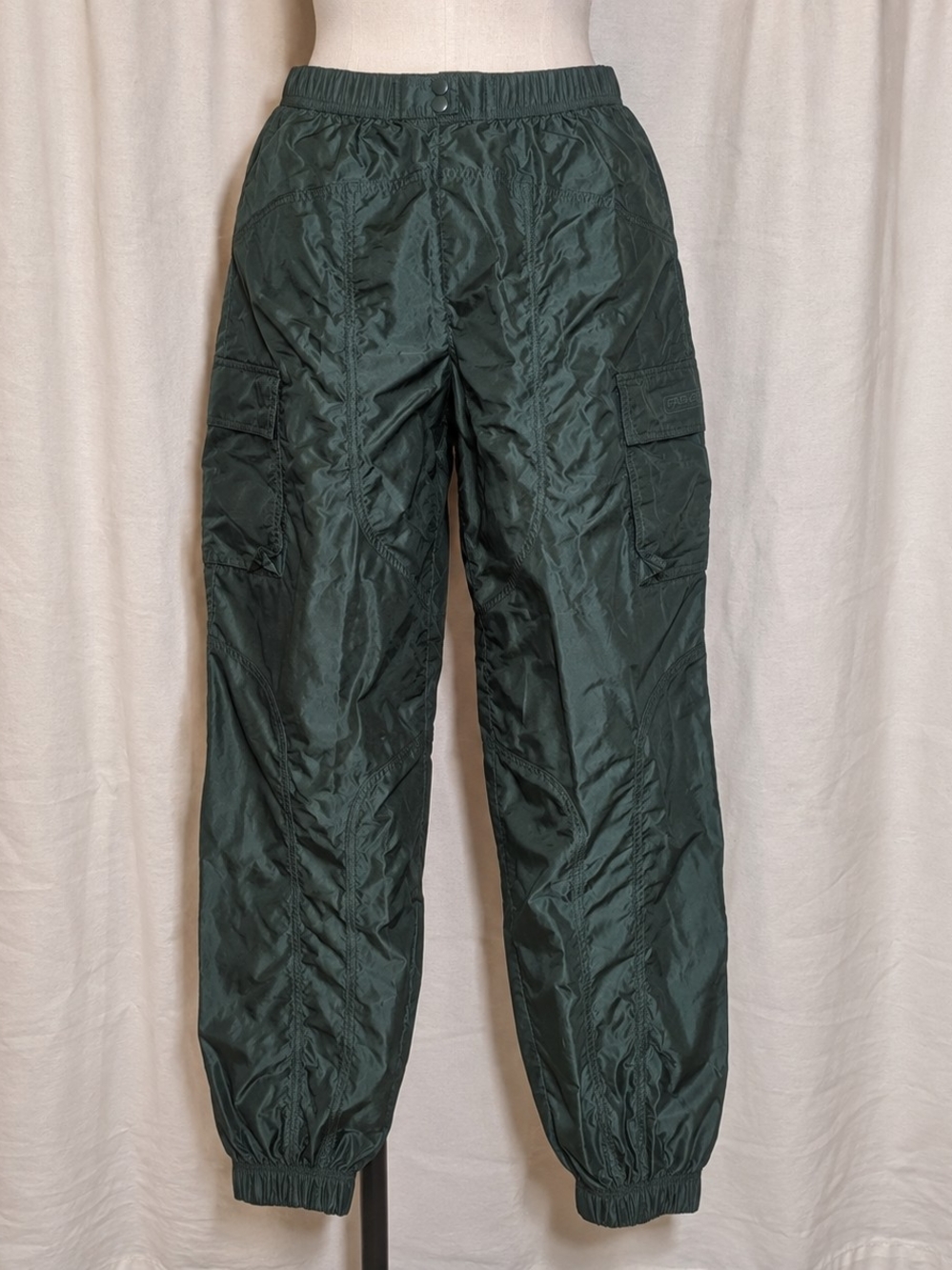 Fabletics Hybrid Cargo Jogger Pants Metallic Green Size M Utility Lightweight